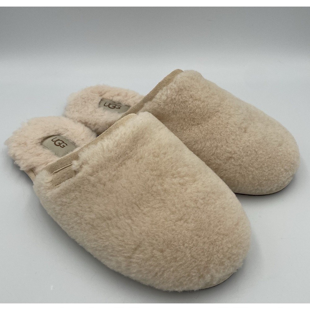 UGG Australia Fluffette Women's Size 9 US Beige Plush Wool Slipper Shoes 1102594